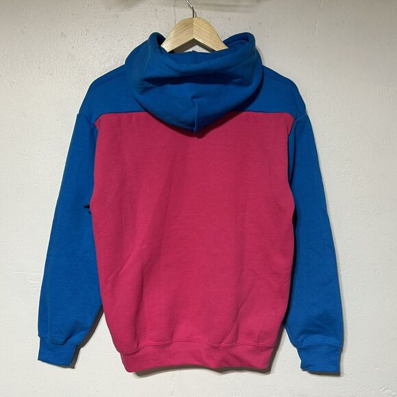 Upcycled Reworked Refashioned Womens/Mens Hoodie Sweatshirt OOAK Color Block - Picture 7 of 12